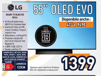 Unieuro LG Smart tv oled evo offerta