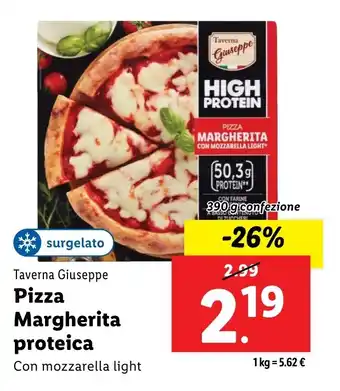 Lidl Taverna Giuseppe Pizza Margherita proteica offerta