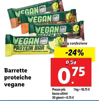 Lidl Barrette proteiche vegane offerta