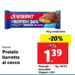 Lidl Enervit Protein barretta al cocco offerta