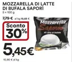 Ipercoop Mozzarella di latte di bufala saporì offerta