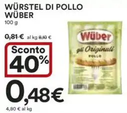 Ipercoop Würstel di pollo wüber offerta