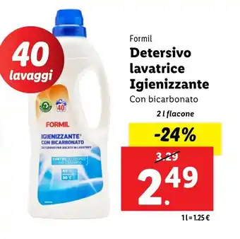 Lidl Formil Detersivo lavatrice Igienizzante offerta