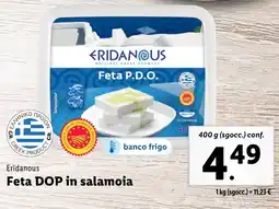 Lidl Eridanous Feta DOP in salamoia offerta