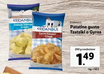 Lidl Eridanous Patatine gusto Tzatziki o Gyros offerta