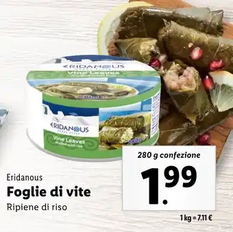 Lidl Eridanous Foglie di vite offerta