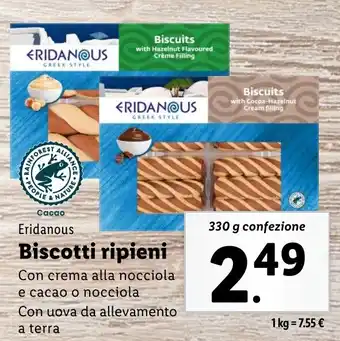 Lidl Eridanous Biscotti ripieni offerta