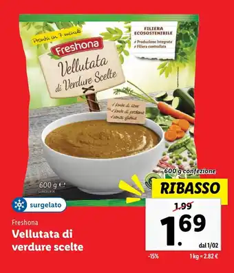 Lidl Freshona Vellutata di verdure scelte offerta