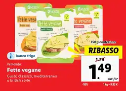 Lidl Vemondo Fette vegane offerta