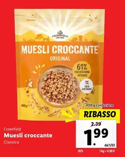 Lidl Crownfield Muesli croccante offerta