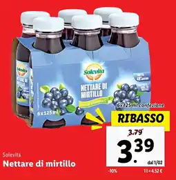 Lidl Solevita Nettare di mirtillo offerta