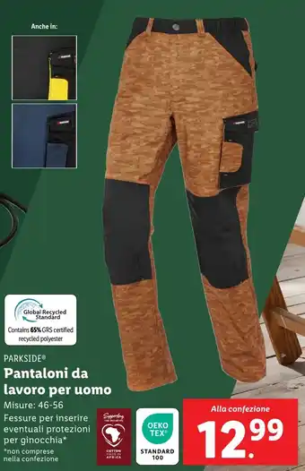 Lidl PARKSIDE Pantaloni da lavoro per uomo offerta