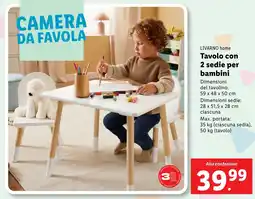 Lidl LIVARNO home Tavolo con 2 sedie per bambini offerta