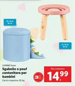 Lidl LIVARNO home Sgabello o pouf contenitore per bambini offerta