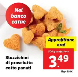 Lidl Stuzzichini di prosciutto cotto panati offerta