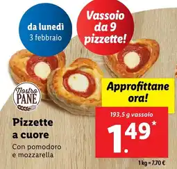 Lidl Pizzette a cuore offerta