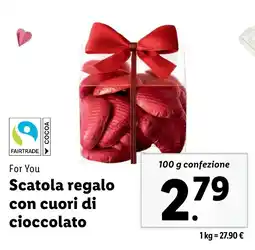 Lidl For You Scatola regalo con cuori di cioccolato offerta