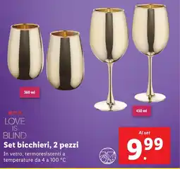 Lidl LOVE IS BLIND Set bicchieri, 2 pezzi offerta