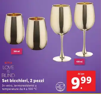 Lidl LOVE IS BLIND Set bicchieri, 2 pezzi offerta