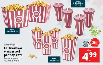 Lidl LIVARNO home Set bicchieri o accessori per pop corn offerta