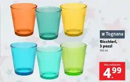 Lidl Tognana Bicchieri, 3 pezzi offerta