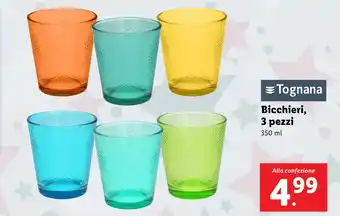 Lidl Tognana Bicchieri, 3 pezzi offerta