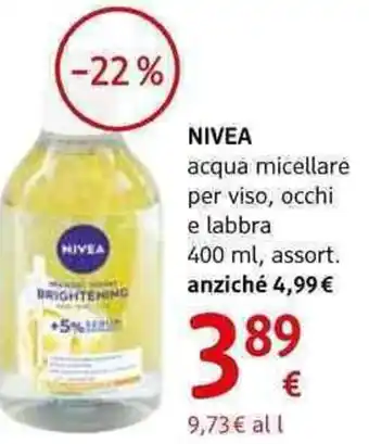 dm drogerie markt Nivea acqua micellare per viso, occhi e labbra , assort. offerta