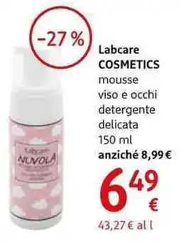 dm drogerie markt Labcare cosmetics mousse viso e occhi detergente delicata offerta