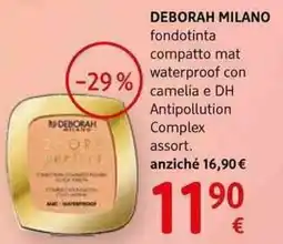 dm drogerie markt Deborah milano fondotinta compatto mat waterproof con camelia e DH Antipollution Complex assort. offerta