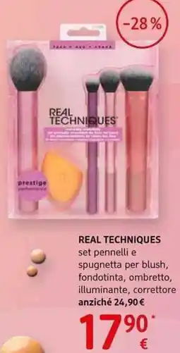 dm drogerie markt Real techniques set pennelli e spugnetta per blush, fondotinta, ombretto, illuminante, correttore offerta