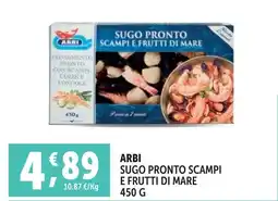 Deco Superfreddo Arbi sugo pronto scampi e frutti di mare offerta