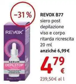 dm drogerie markt Revox b77 siero post depilazione viso e corpo ritarda ricrescita offerta