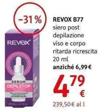 dm drogerie markt Revox b77 siero post depilazione viso e corpo ritarda ricrescita offerta