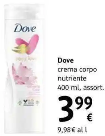 dm drogerie markt Dove crema corpo nutriente, assort. offerta