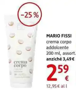 dm drogerie markt Mario fissi crema corpo addolcente offerta