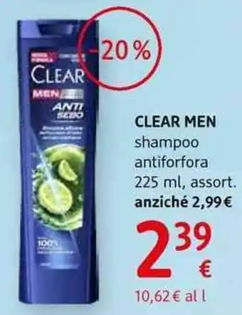 dm drogerie markt Clear men shampoo antiforfora ,assort offerta