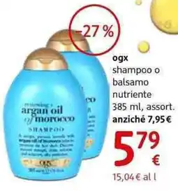 dm drogerie markt Ogx shampoo o balsamo nutriente , assort offerta