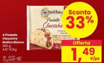 Interspar 4 Piadelle Classiche Mulino Bianco offerta