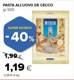 Tigre Pasta all'uovo DE CECCO offerta