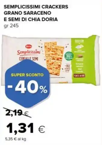 Tigre Semplicissimi crackers grano saraceno e semi di chia DORIA offerta