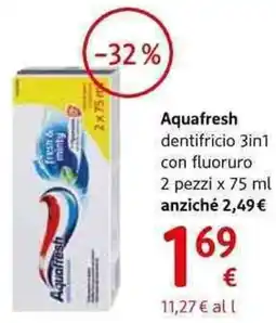 dm drogerie markt Aquafresh dentifricio 3in1 con fluoruro  anziché 2,49€ offerta