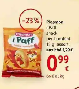 dm drogerie markt Plasmon i paff snack per bambini offerta