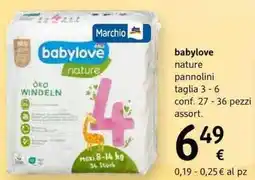 dm drogerie markt Babylove nature pannolini taglia 3-6 offerta