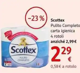 dm drogerie markt Scottex pulito completo carta igienica 4 rotoli offerta