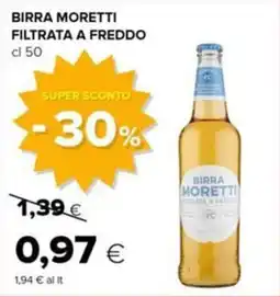 Tigre Birra moretti filtrata a freddo offerta