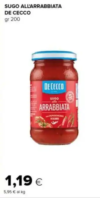 Tigre Sugo all'arrabbiata DE CECCO offerta