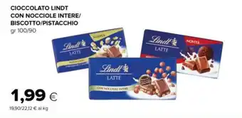 Tigre Cioccolato lindt con nocciole intere/ biscotto/pistacchio offerta