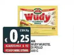 Deco Supermercati Aia wudy wurstel di pollo offerta