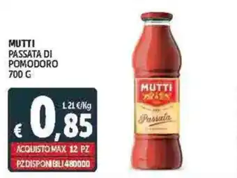 Deco Supermercati Mutti passata di pomodoro offerta