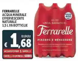 Deco Supermercati Ferrarelle acqua minerale effervescente naturale offerta